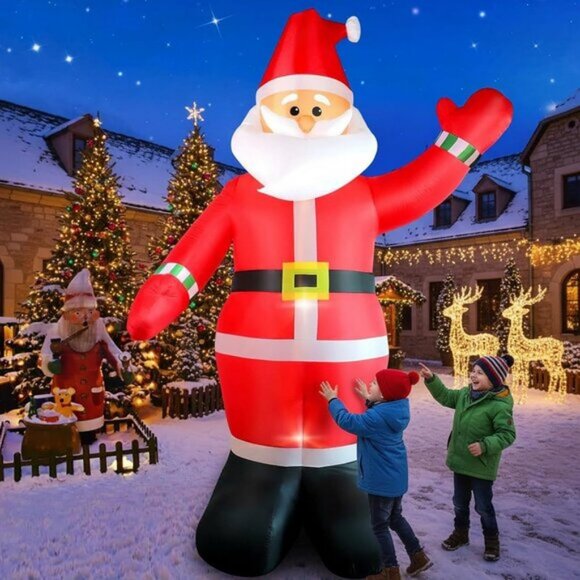 ⚡10FT Christmas Inflatable Santa Claus Huge Classic Blow up Outdoor Decoration - Picture 1 of 7